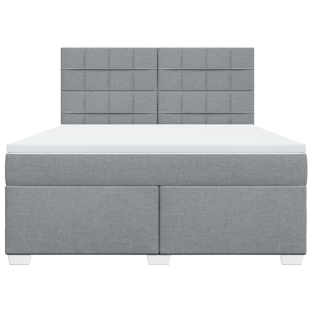 Giroletto a Molle con Materasso Grigio Chiaro180x200 cm Tessuto
