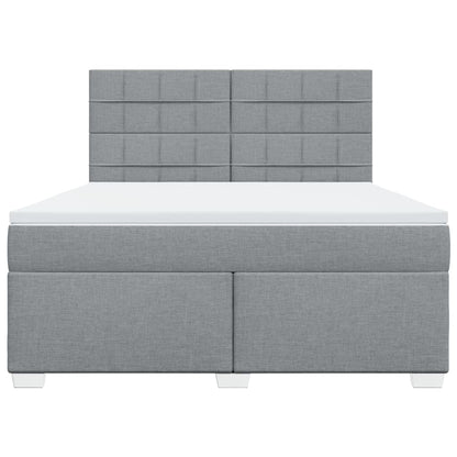 Giroletto a Molle con Materasso Grigio Chiaro180x200 cm Tessuto