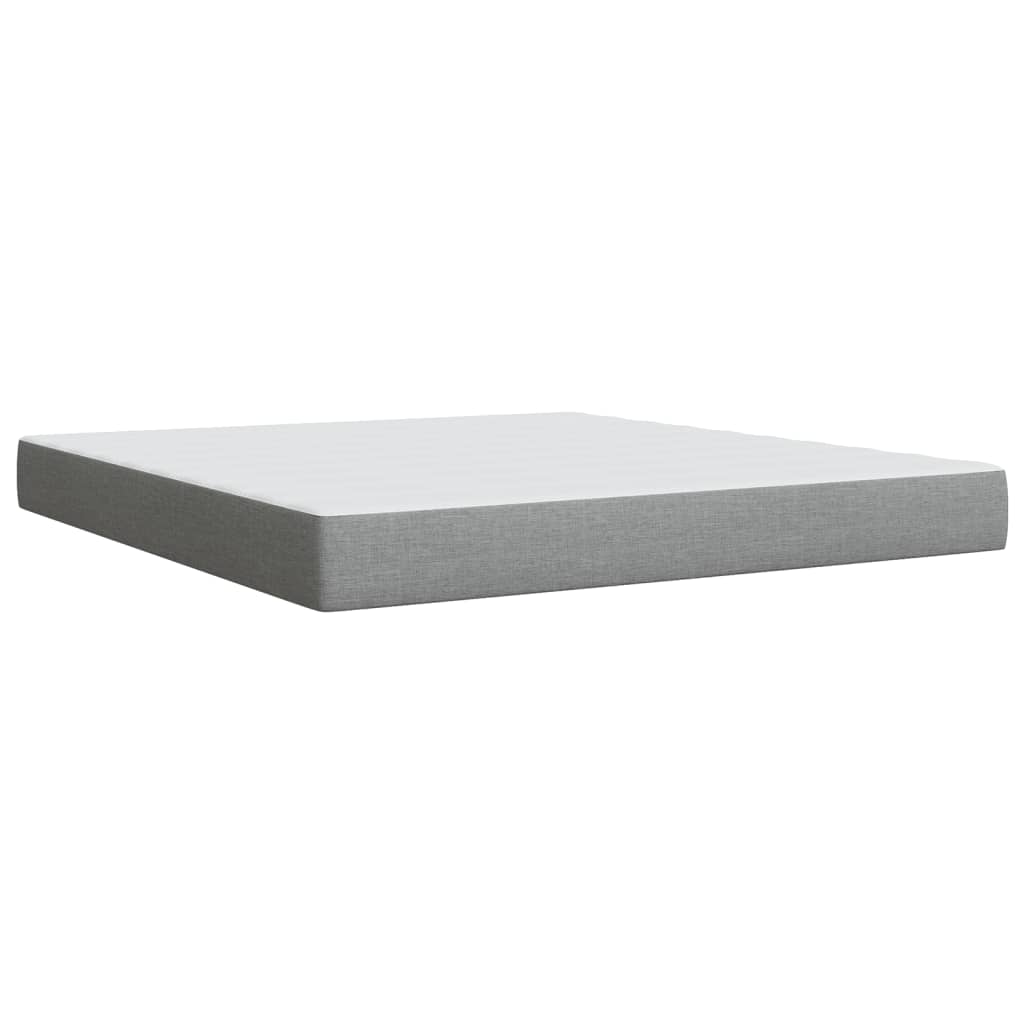 Giroletto a Molle con Materasso Grigio Chiaro180x200 cm Tessuto