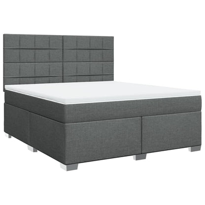 Giroletto a Molle con Materasso Grigio Scuro 180x200 cm Tessuto