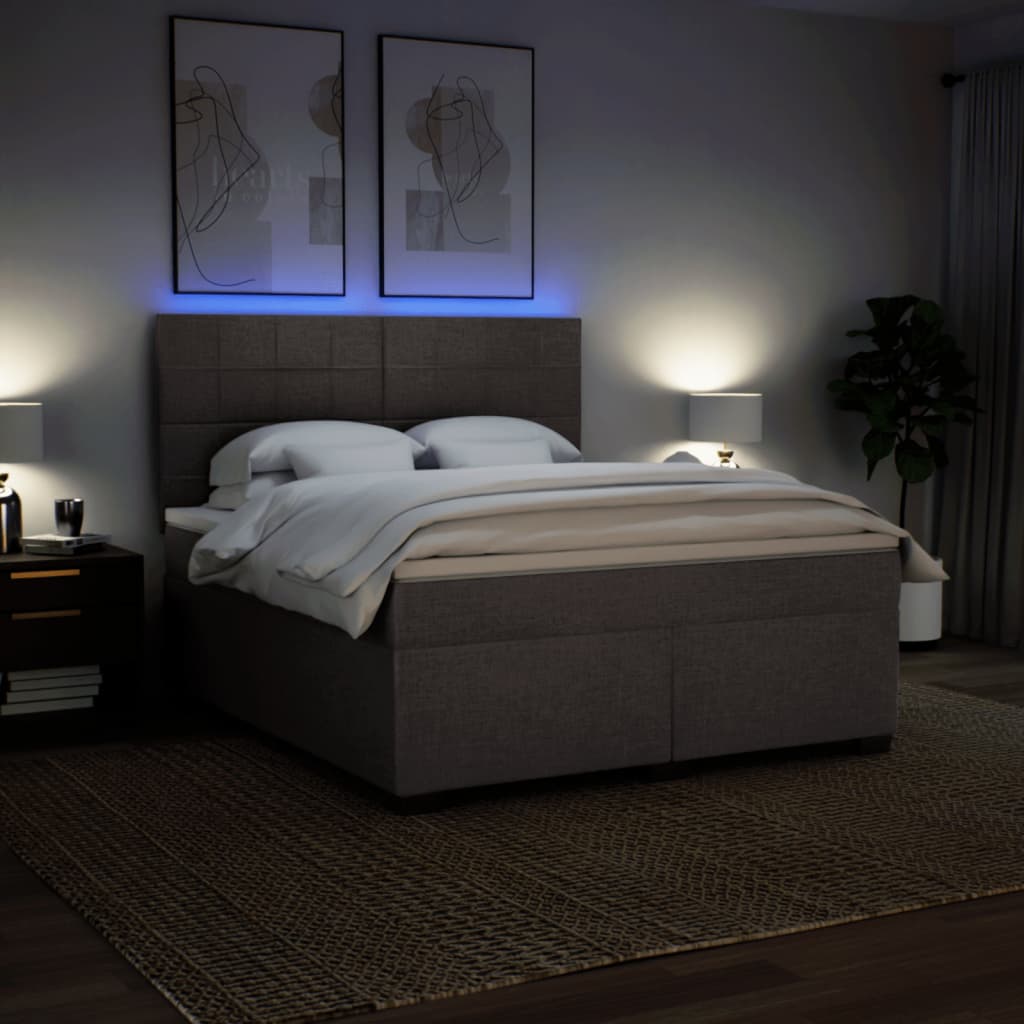 Giroletto a Molle con Materasso Tortora 180x200 cm in Tessuto | homemem39