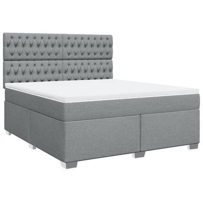 Giroletto a Molle con Materasso Grigio Chiaro180x200 cm Tessuto