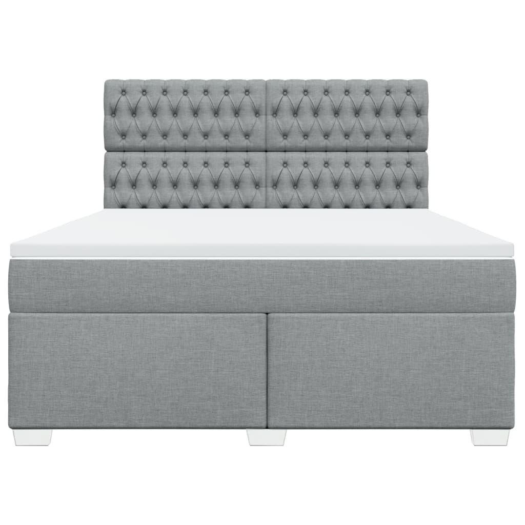Giroletto a Molle con Materasso Grigio Chiaro180x200 cm Tessuto