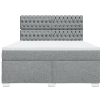 Giroletto a Molle con Materasso Grigio Chiaro180x200 cm Tessuto