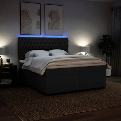 Giroletto a Molle con Materasso Nero 180x200 cm in Tessuto | homemem39