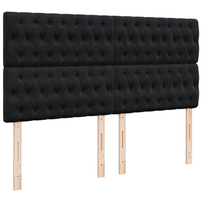 Giroletto a Molle con Materasso Nero 180x200 cm in Tessuto
