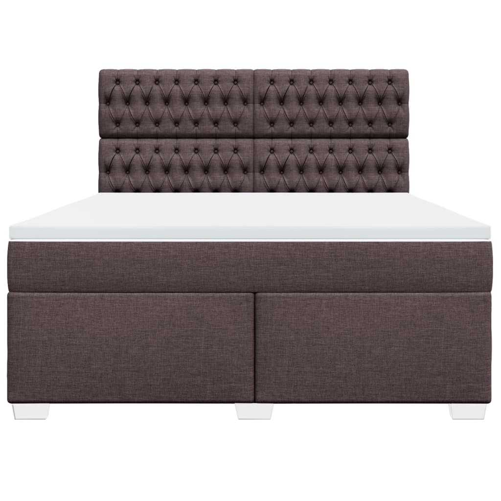 Giroletto a Molle con Materasso Marrone Scuro 180x200cm Tessuto