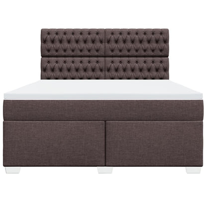 Giroletto a Molle con Materasso Marrone Scuro 180x200cm Tessuto