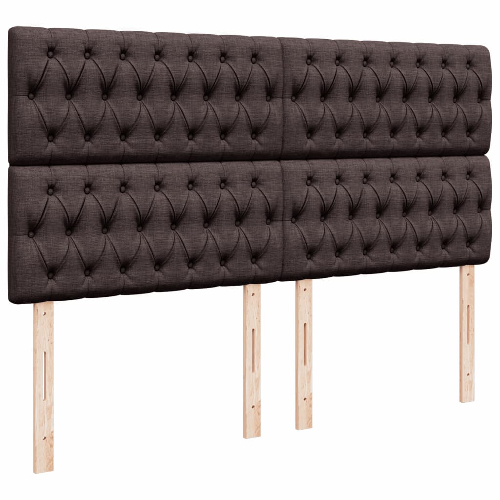 Giroletto a Molle con Materasso Marrone Scuro 180x200cm Tessuto