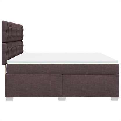 Giroletto a Molle con Materasso Marrone Scuro 180x200cm Tessuto | homemem39