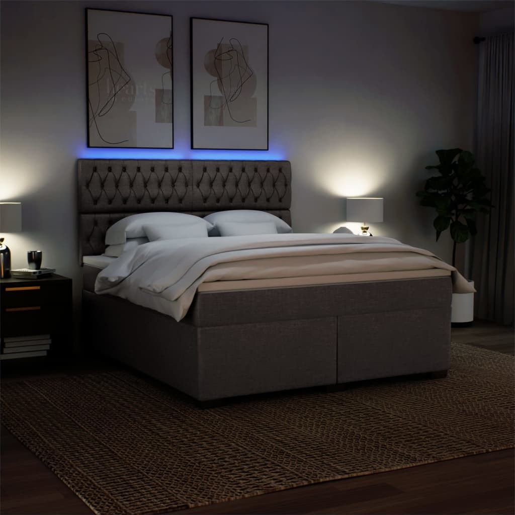 Giroletto a Molle con Materasso Tortora 180x200 cm in Tessuto | homemem39