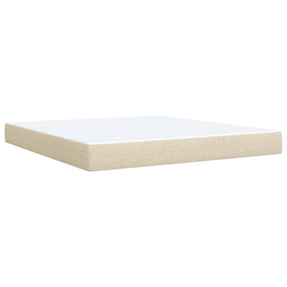 Giroletto a Molle con Materasso Crema 180x200 cm in Tessuto | homemem39