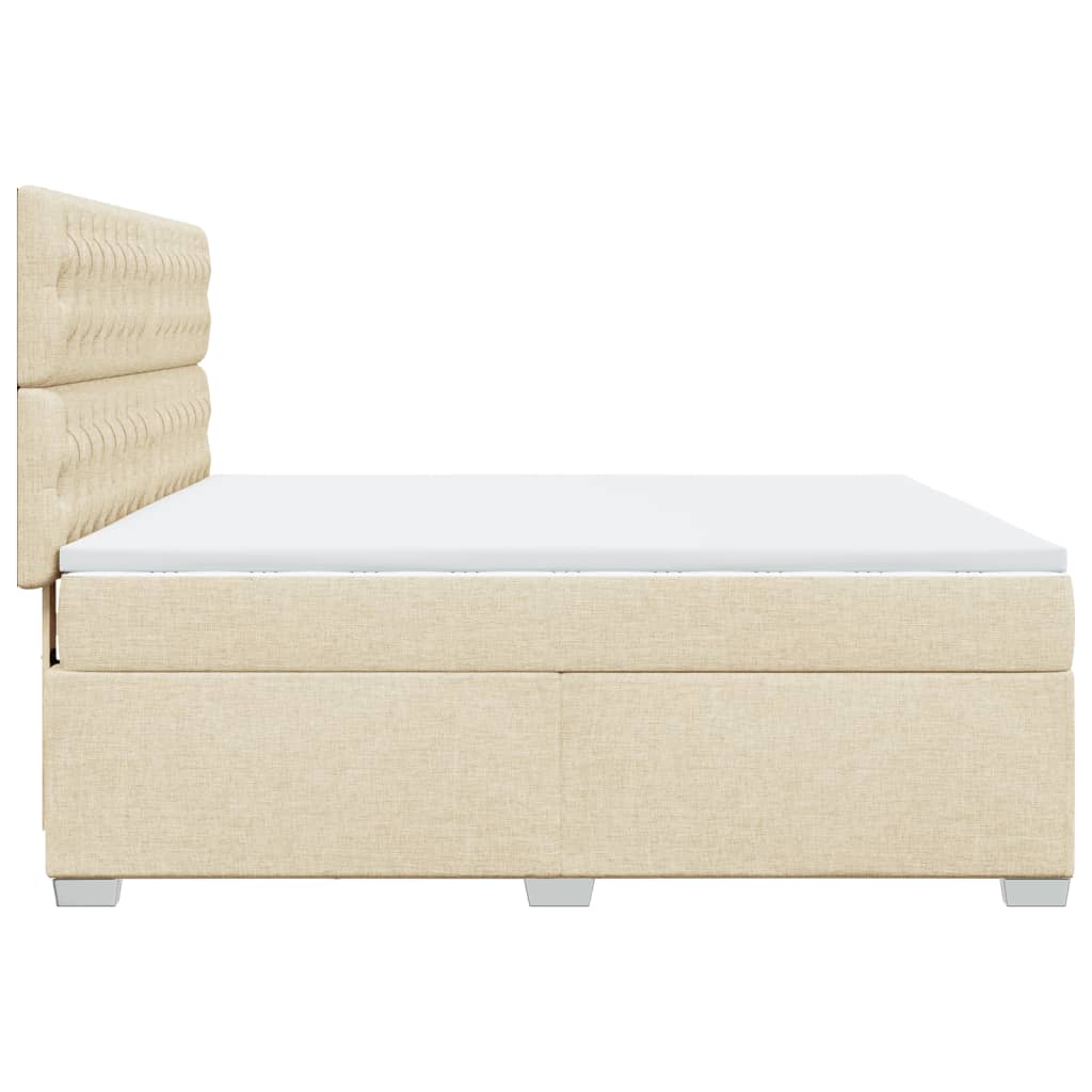 Giroletto a Molle con Materasso Crema 180x200 cm in Tessuto | homemem39