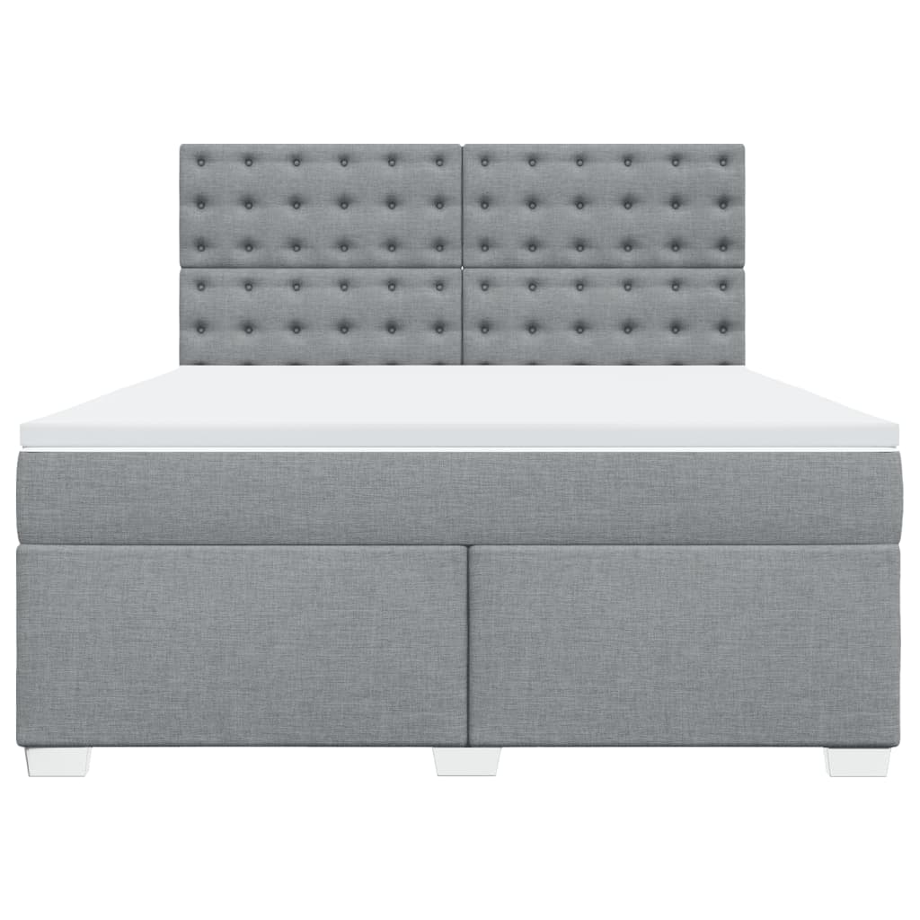Giroletto a Molle con Materasso Grigio Chiaro180x200 cm Tessuto