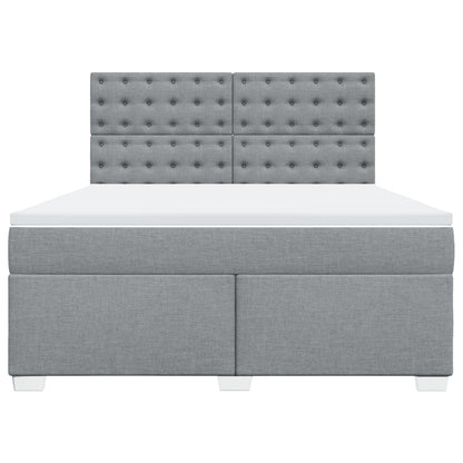 Giroletto a Molle con Materasso Grigio Chiaro180x200 cm Tessuto