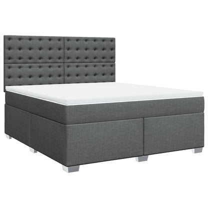 Giroletto a Molle con Materasso Grigio Scuro 180x200 cm Tessuto