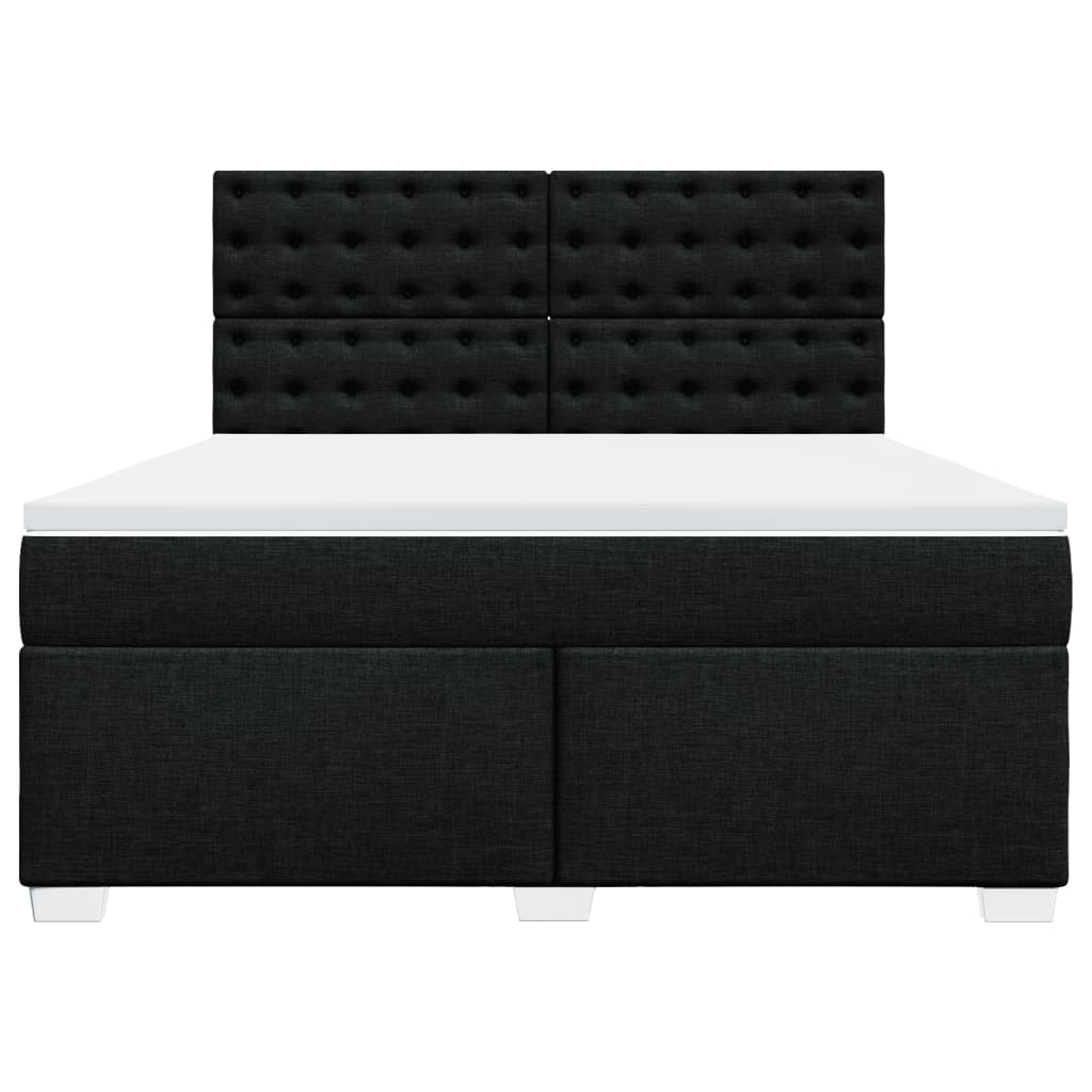 Giroletto a Molle con Materasso Nero 180x200 cm in Tessuto