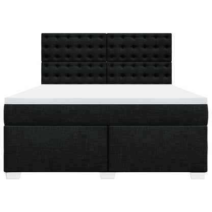 Giroletto a Molle con Materasso Nero 180x200 cm in Tessuto
