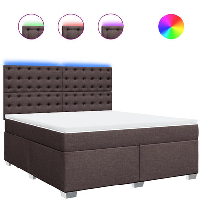 Giroletto a Molle con Materasso Marrone Scuro 180x200cm Tessuto | homemem39