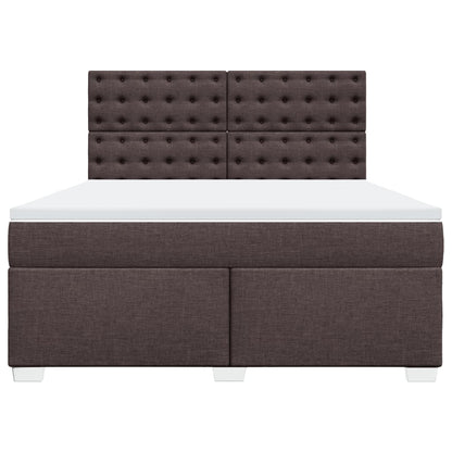 Giroletto a Molle con Materasso Marrone Scuro 180x200cm Tessuto | homemem39