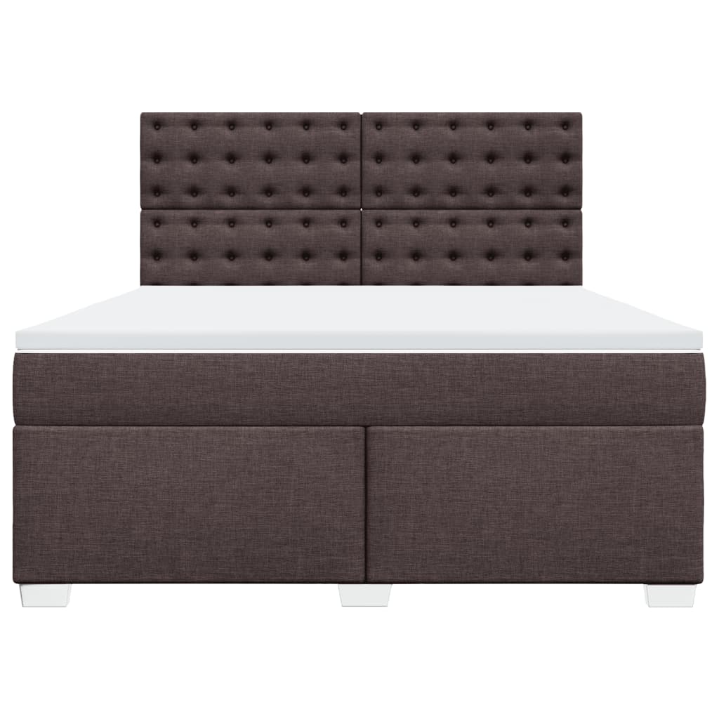 Giroletto a Molle con Materasso Marrone Scuro 180x200cm Tessuto