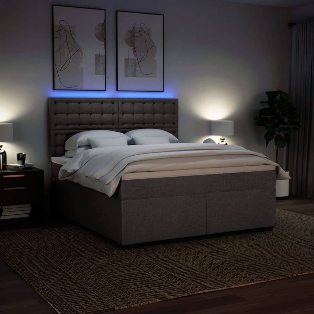 Giroletto a Molle con Materasso Tortora 180x200 cm in Tessuto | homemem39