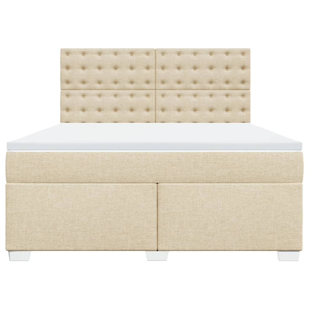 Giroletto a Molle con Materasso Crema 180x200 cm in Tessuto