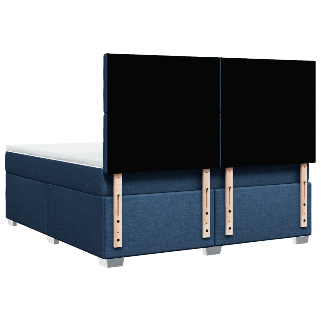 Giroletto a Molle con Materasso Blu 180x200 cm in Tessuto