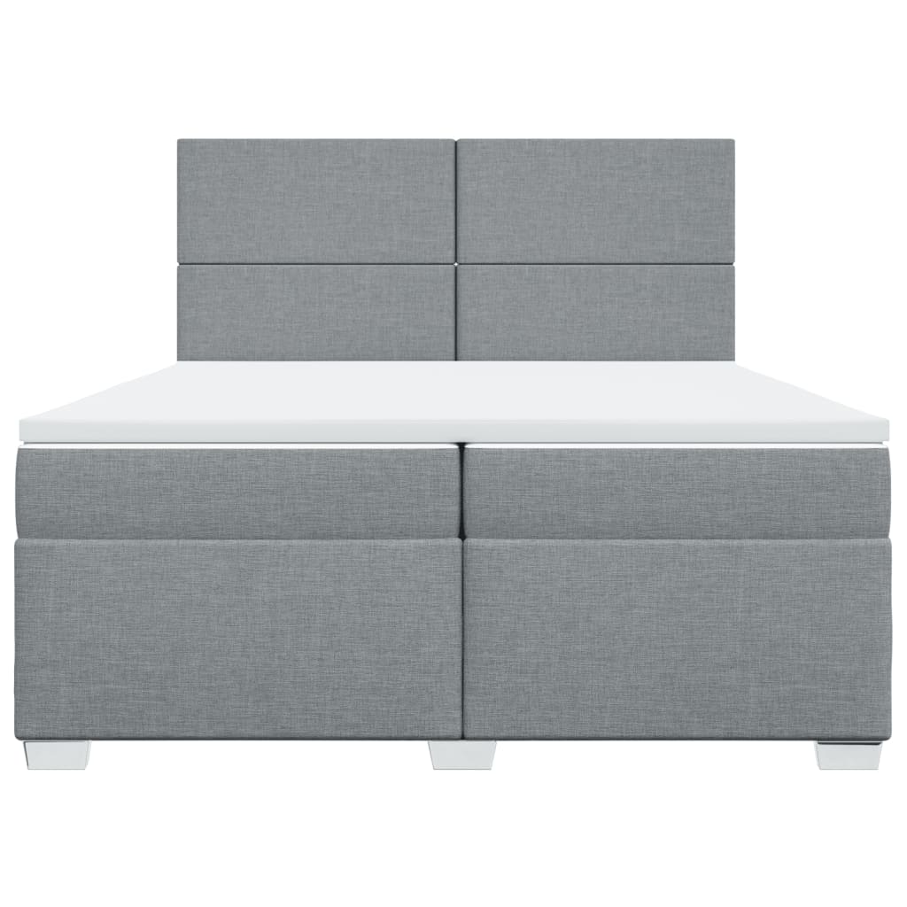 Giroletto a Molle con Materasso Grigio Chiaro 200x200cm Tessuto
