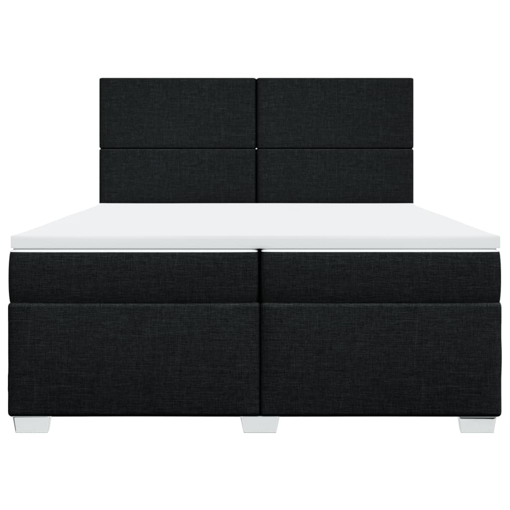 Giroletto a Molle con Materasso Nero 200x200 cm in Tessuto