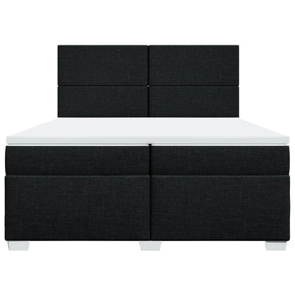Giroletto a Molle con Materasso Nero 200x200 cm in Tessuto