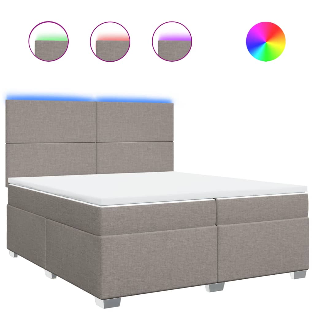 Giroletto a Molle con Materasso Tortora 200x200 cm in Tessuto | homemem39