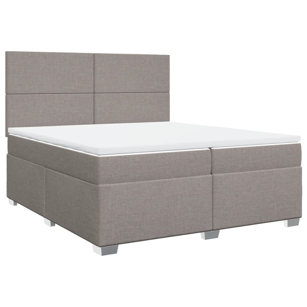 Giroletto a Molle con Materasso Tortora 200x200 cm in Tessuto | homemem39