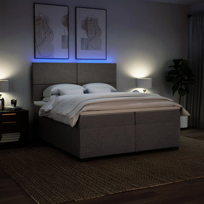 Giroletto a Molle con Materasso Tortora 200x200 cm in Tessuto | homemem39