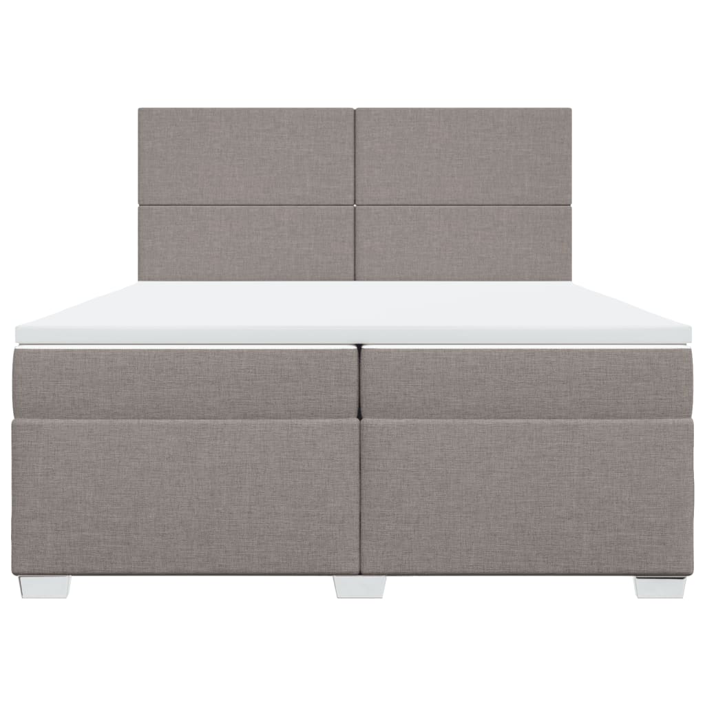 Giroletto a Molle con Materasso Tortora 200x200 cm in Tessuto | homemem39