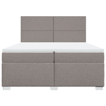 Giroletto a Molle con Materasso Tortora 200x200 cm in Tessuto
