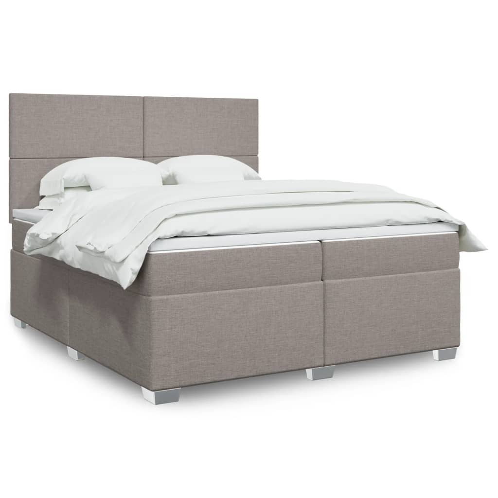 Giroletto a Molle con Materasso Tortora 200x200 cm in Tessuto | homemem39