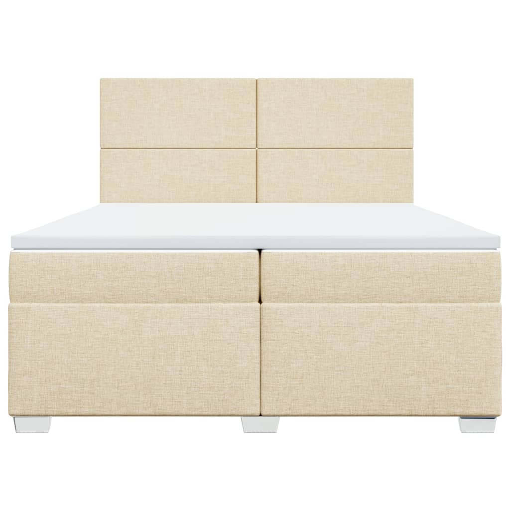 Giroletto a Molle con Materasso Crema 200x200 cm in Tessuto