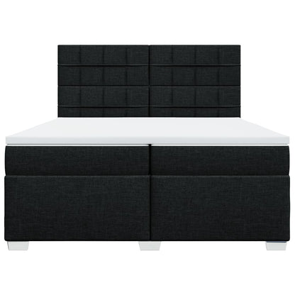 Giroletto a Molle con Materasso Nero 200x200 cm in Tessuto