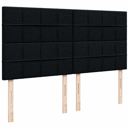 Giroletto a Molle con Materasso Nero 200x200 cm in Tessuto