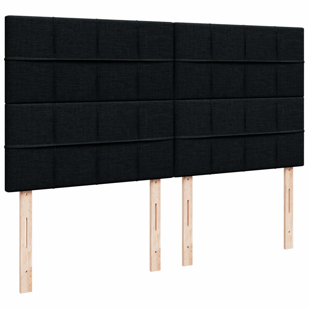 Giroletto a Molle con Materasso Nero 200x200 cm in Tessuto