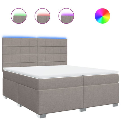 Giroletto a Molle con Materasso Tortora 200x200 cm in Tessuto | homemem39