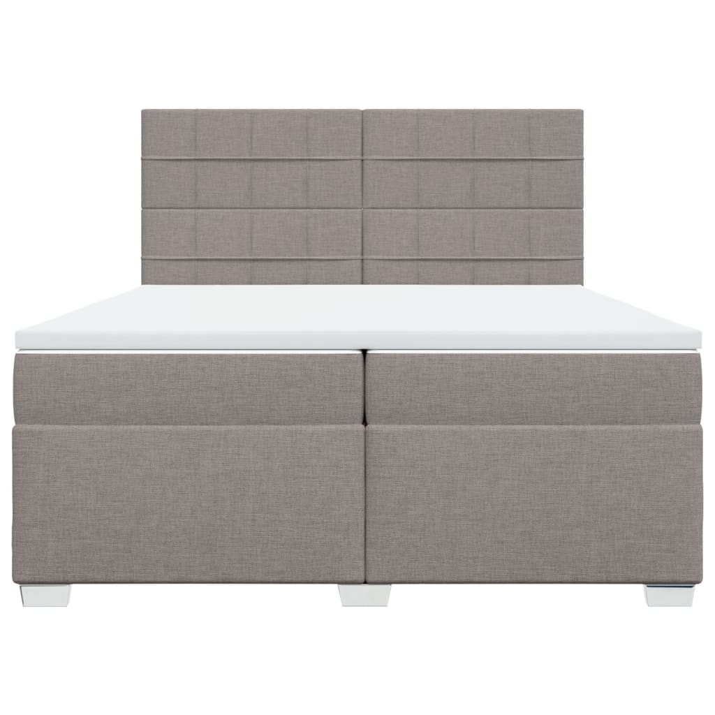 Giroletto a Molle con Materasso Tortora 200x200 cm in Tessuto | homemem39