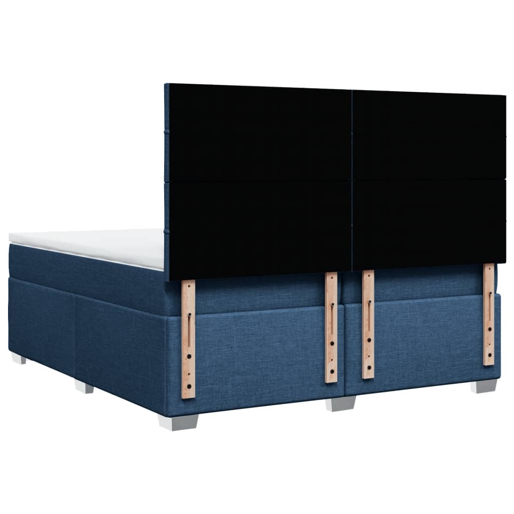 Giroletto a Molle con Materasso Blu 200x200 cm in Tessuto