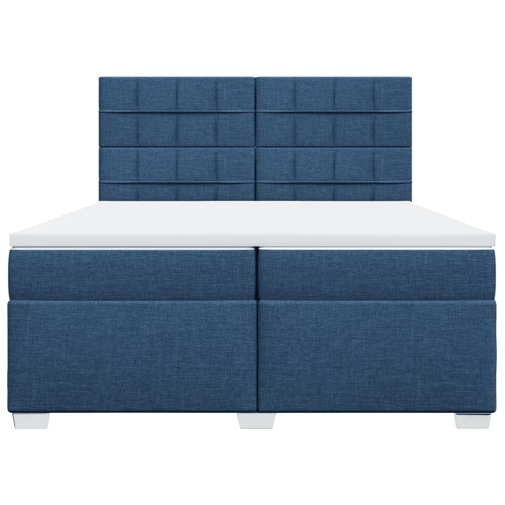 Giroletto a Molle con Materasso Blu 200x200 cm in Tessuto
