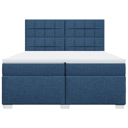 Giroletto a Molle con Materasso Blu 200x200 cm in Tessuto