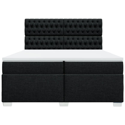 Giroletto a Molle con Materasso Nero 200x200 cm in Tessuto