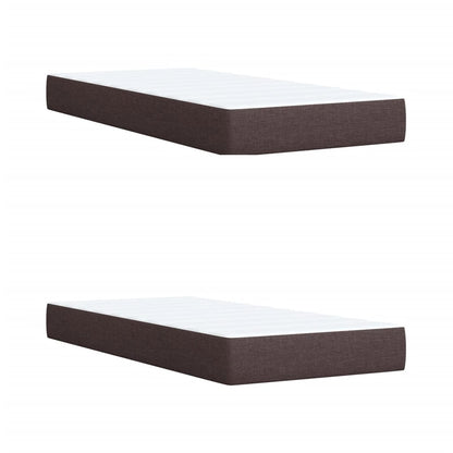 Giroletto a Molle con Materasso Marrone Scuro 200x200cm Tessuto | homemem39