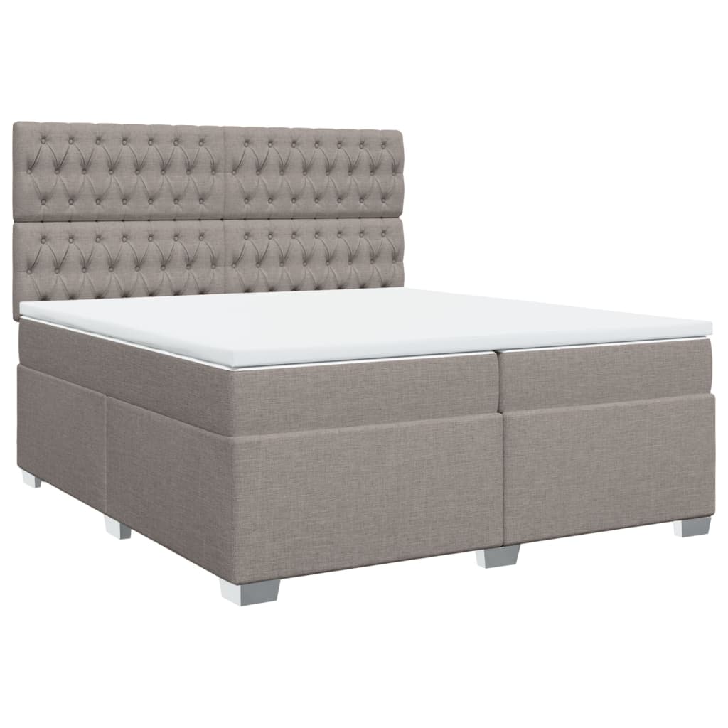 Giroletto a Molle con Materasso Tortora 200x200 cm in Tessuto | homemem39