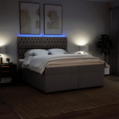 Giroletto a Molle con Materasso Tortora 200x200 cm in Tessuto | homemem39